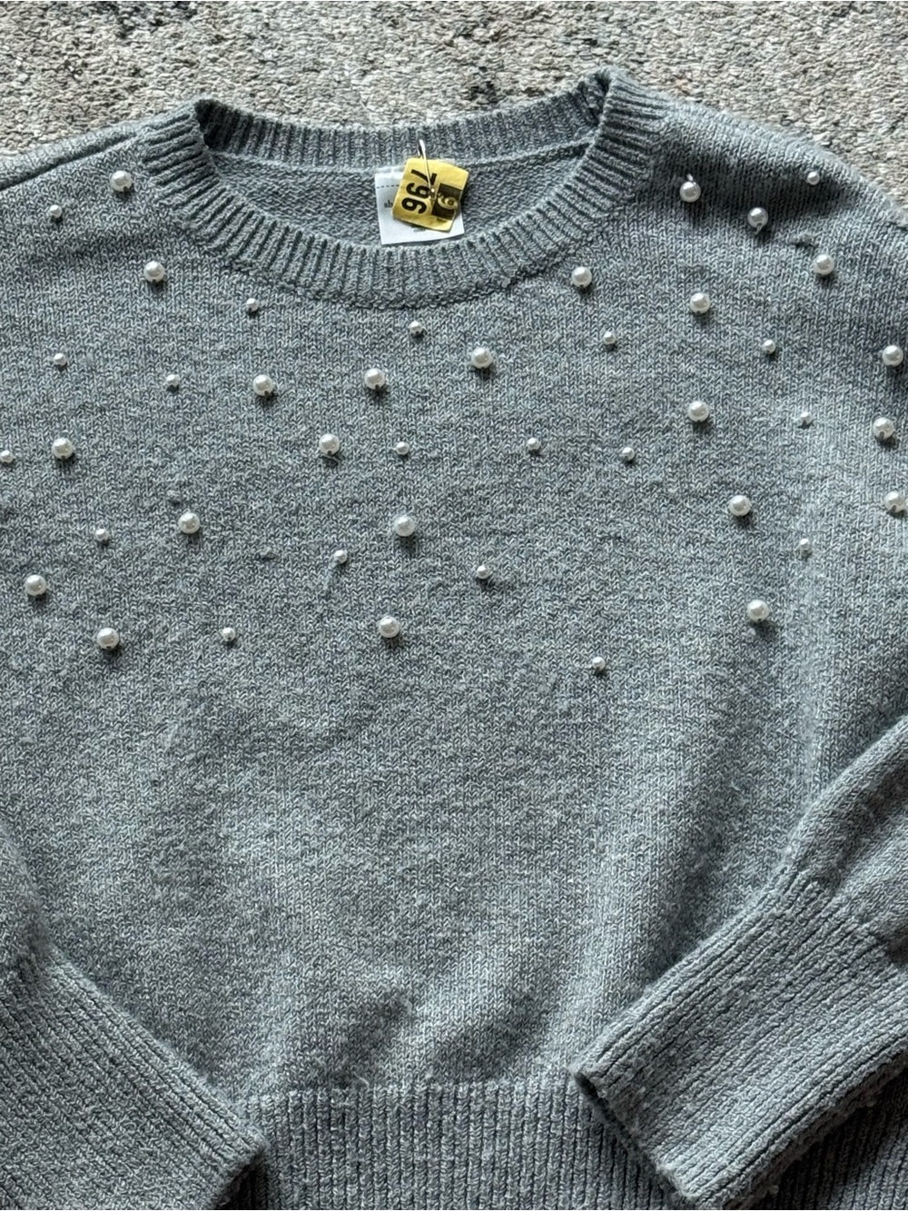 abercrombie kids Gray Pearl-Accent Crewneck Sweater - Picture 2 of 3